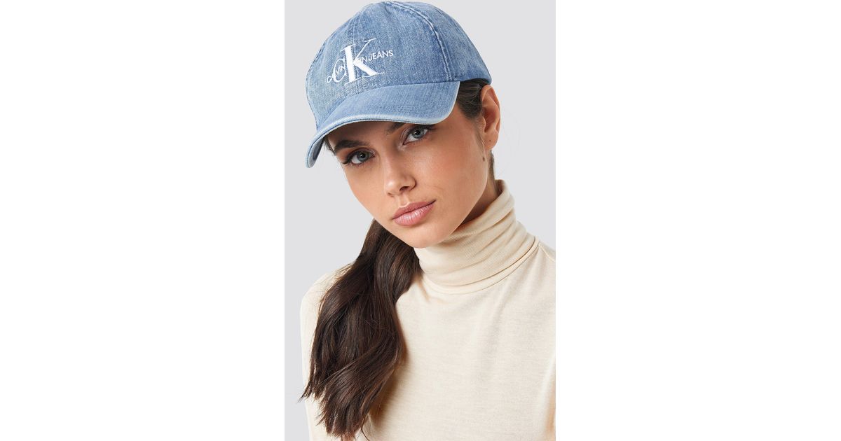 Calvin Klein Reissue Logo Cap In Denim in Blue | Lyst