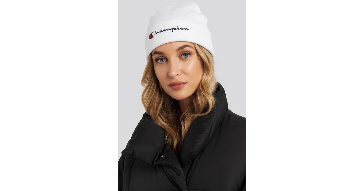 Champion Synthetic Beanie White - Lyst
