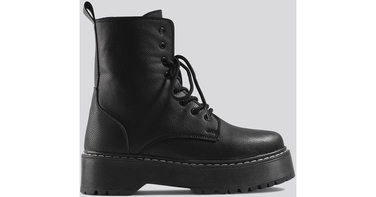 white chunky combat boots