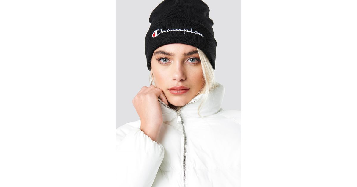 Champion Beanie Cap Black | Lyst