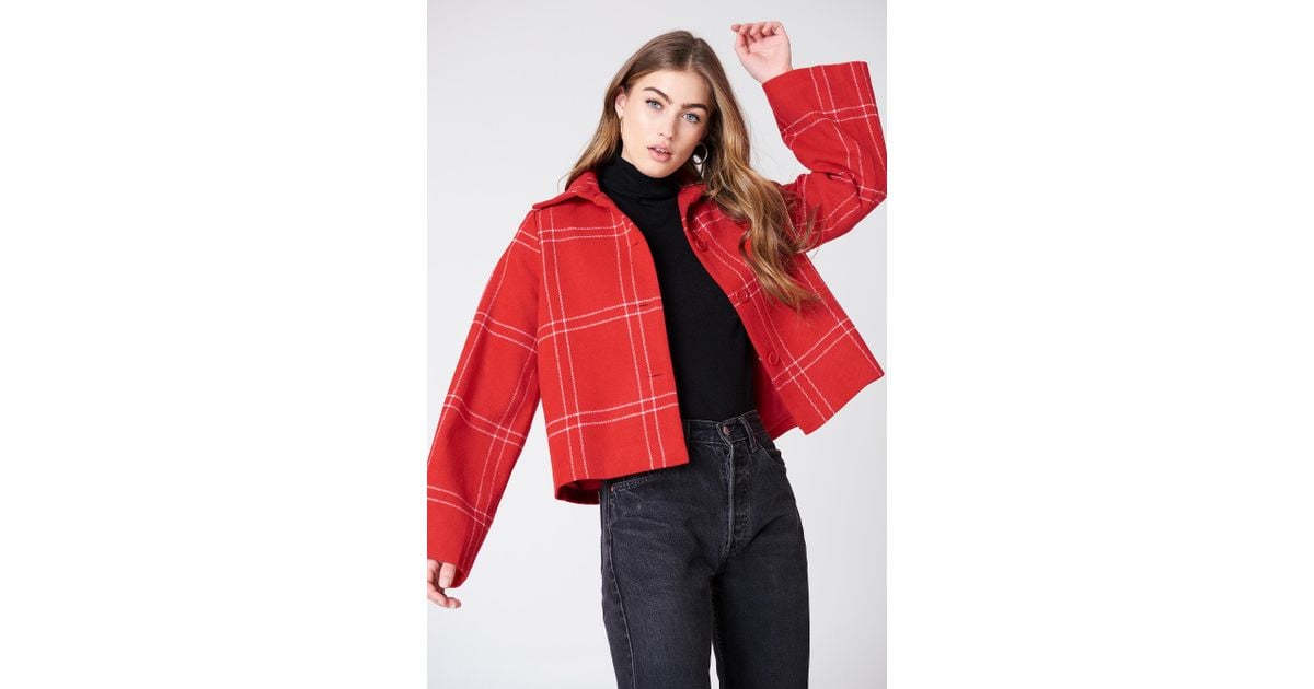 checked short jacket