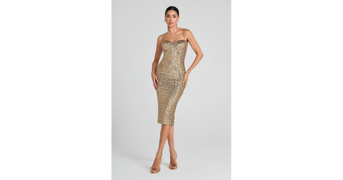 nadine merabi nina gold dress in Metallic size:XS