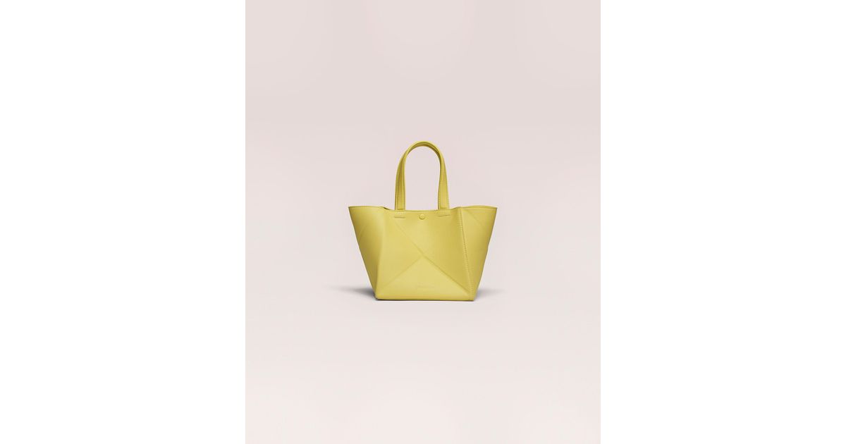 Nanushka Leather Origami Mini Tote in Yellow_fw22 (Natural) | Lyst