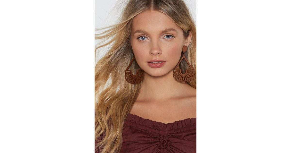 Nasty Gal Synthetic I Need Some Space Laser Cut Drop Earrings In