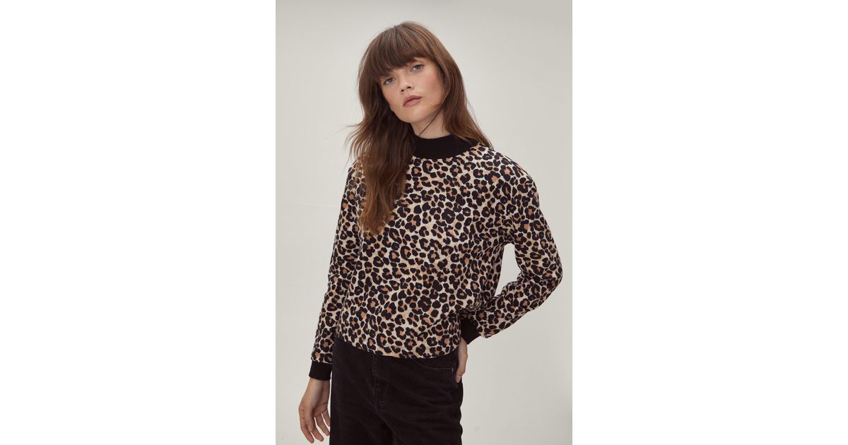 oversized leopard print sweatshirt