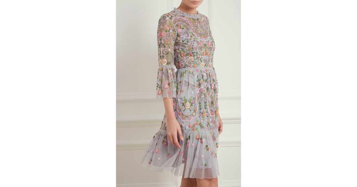 dragonfly garden midi dress