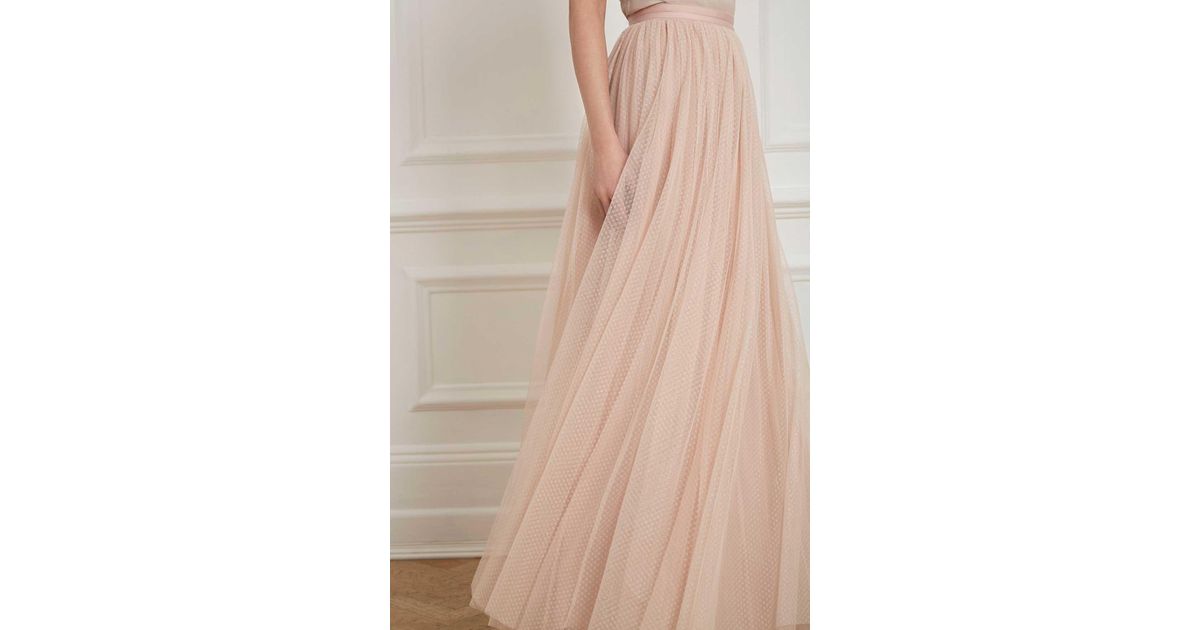 needle and thread dotted tulle maxi skirt