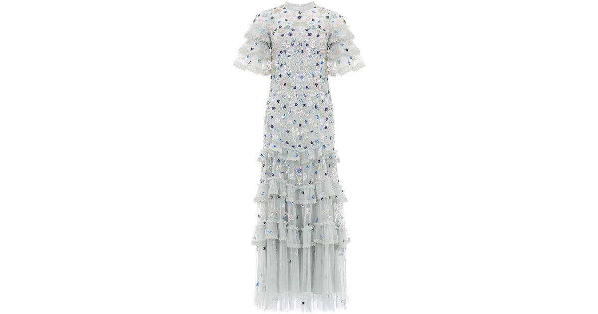 needle and thread meadow sequin gown
