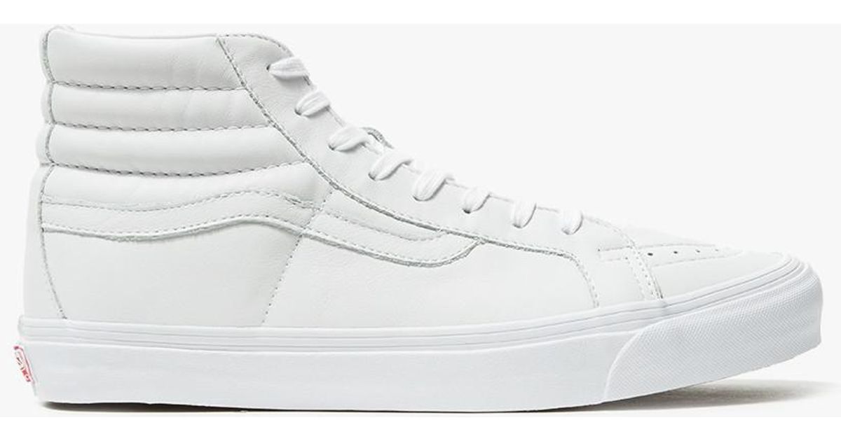 Vans Og Leather Sk8 Hi Lx In White For Men Lyst