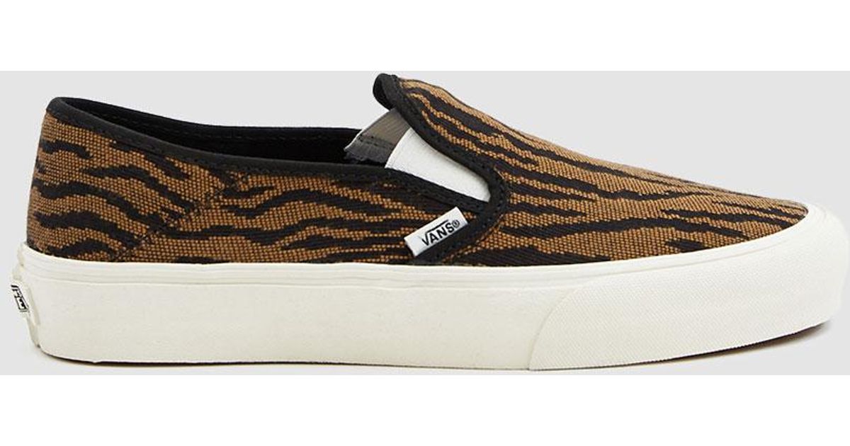 vans woven tiger slip on