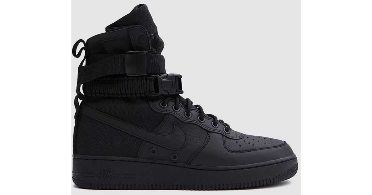 Nike Leather Sf Air Force 1 in Black/Black (Black) for Men