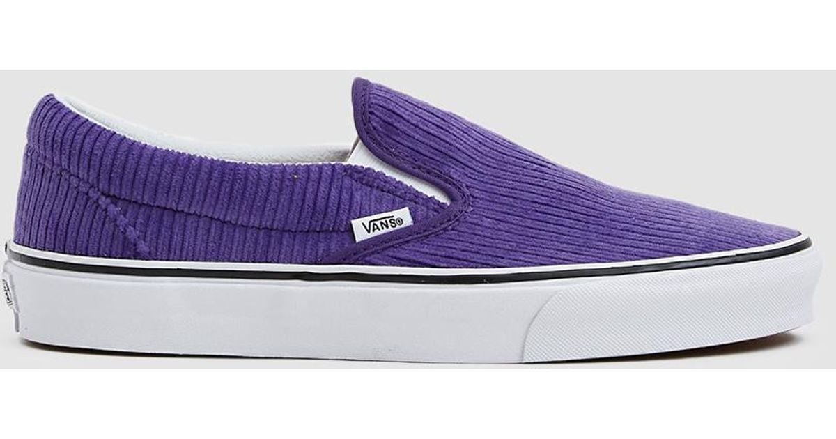 vans purple corduroy slip on