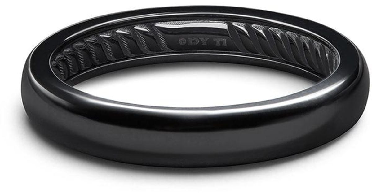 David Yurman Streamline Thin Black Titanium Band Ring for Men Lyst