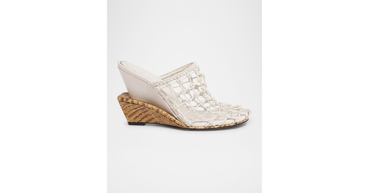 サンダル・ミュール JACQUEMUS WOMEN Les Doubles Tresses Wedge Mules Off-White JACQUEMUS WOMEN Les Doubles Tresses Wedge Mules Off-White