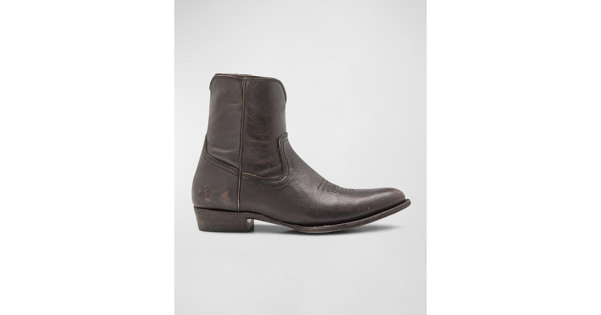 frye back zip leather boots