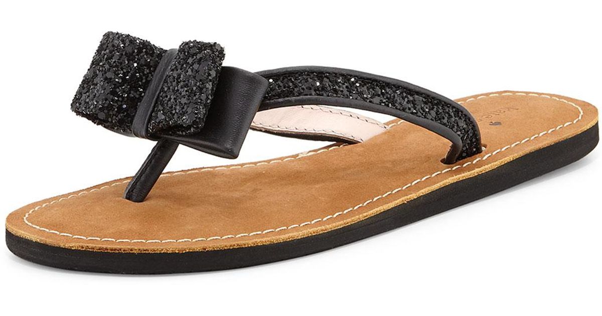 kate spade glitter bow flip flops