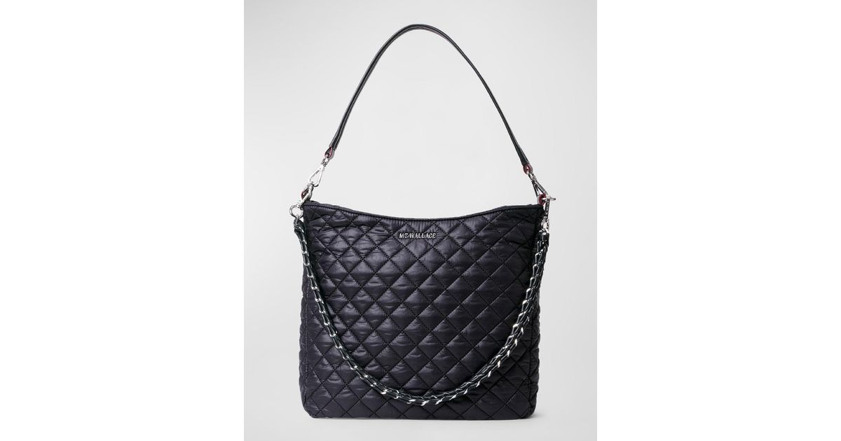 MZ Wallace Crosby Quilted Hobo Shoulder Bag in Black Lyst
