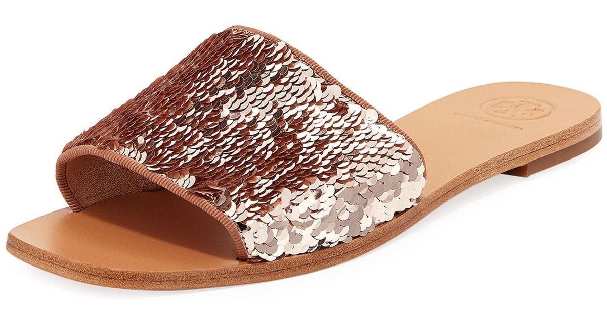 tory burch sequin slides