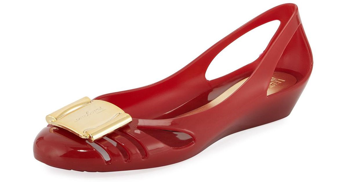 ferragamo jelly ballet flats