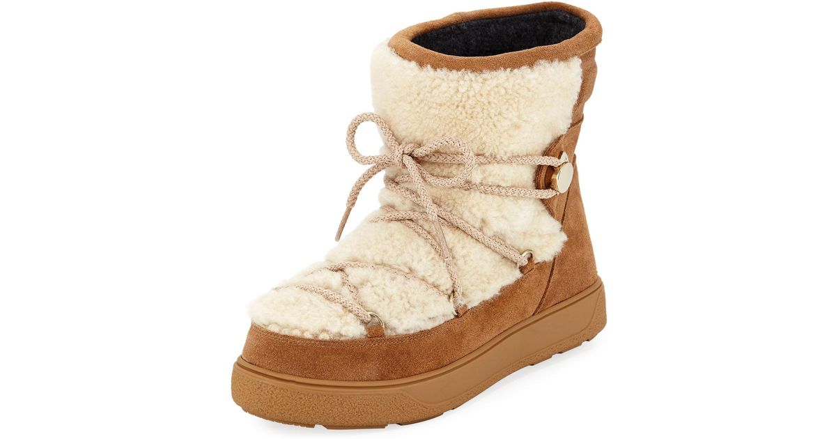 Moncler New Fanny Lace-up Shearling Fur 
