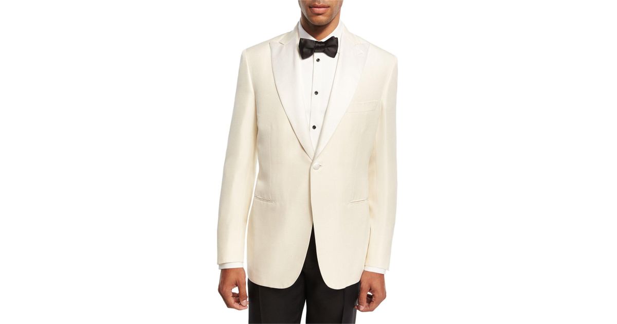 Brioni Satin-lapel Silk Dinner Jacket, White for Men - Lyst