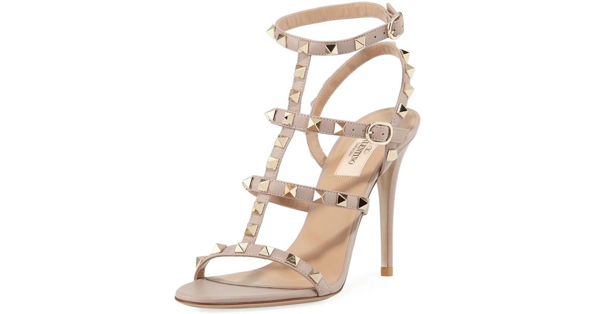 valentino rockstud caged leather sandal
