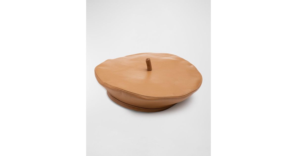 Eugenia Kim Carter Leather Beret in Natural | Lyst
