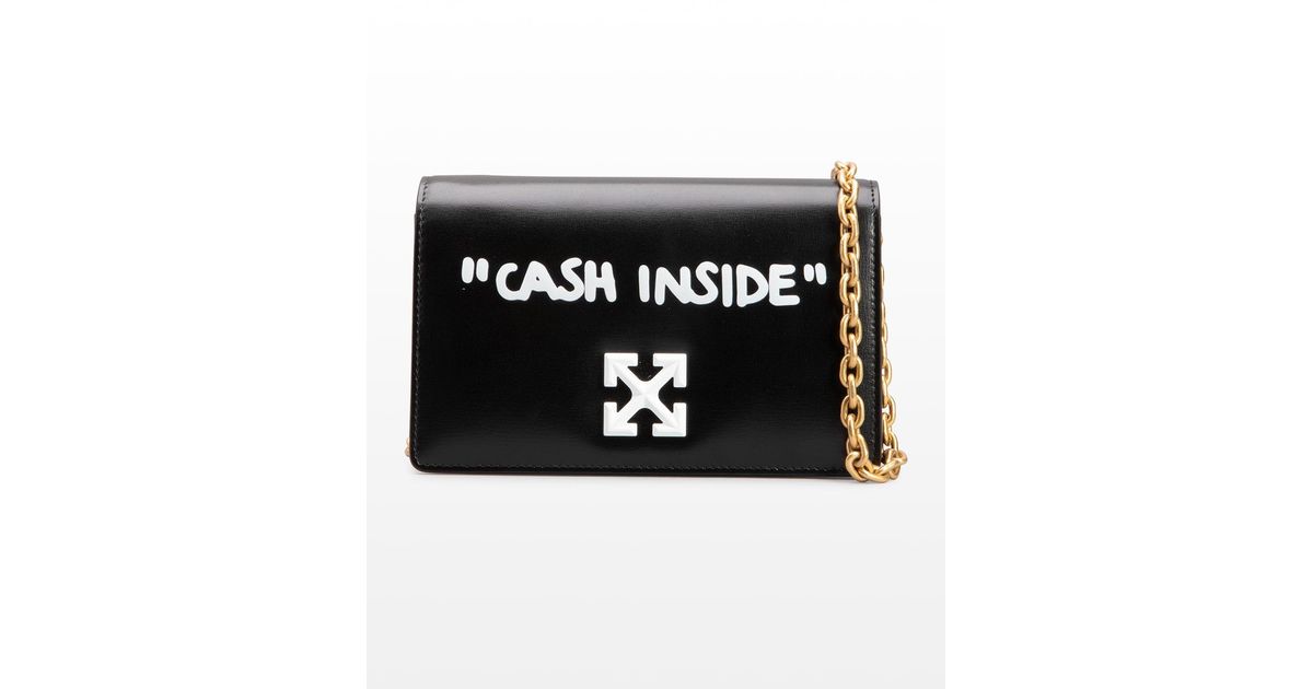 OffWhite c/o Virgil Abloh Jitney 0.5 Cash Inside Chain Shoulder Bag in Black Lyst