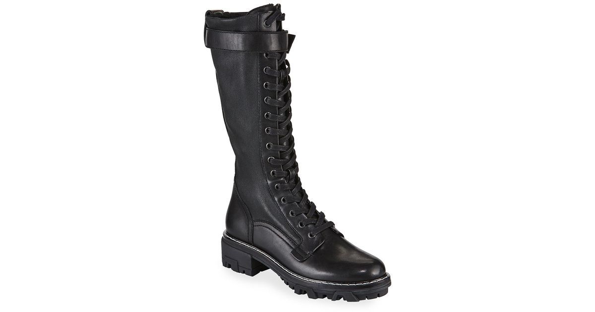 Rag & Bone Shiloh Tall Leather Combat Boots in Black - Save 55% - Lyst