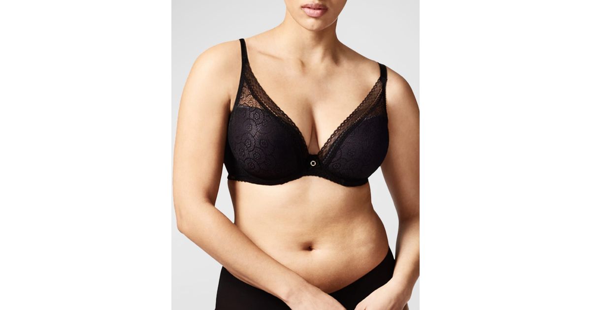 CHANTELLE Festivité stretch-lace and tulle underwired plunge bra