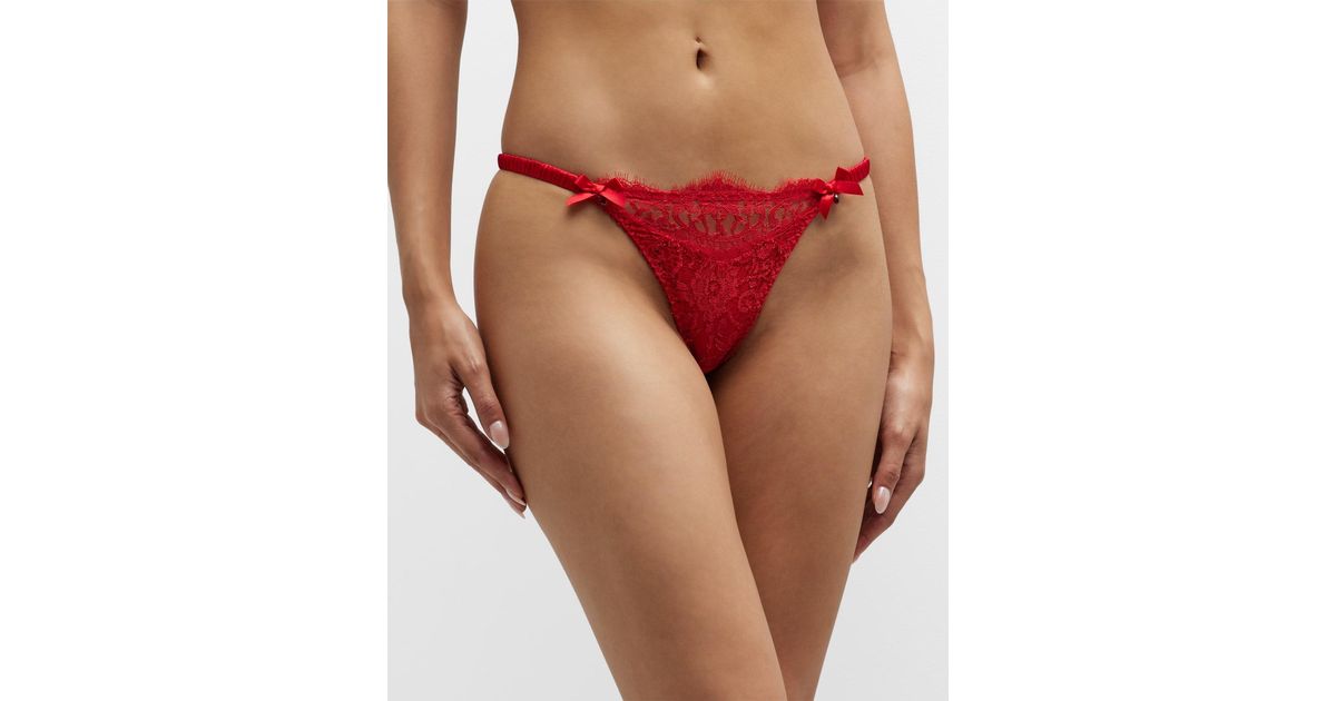 Agent Provocateur Kateryna Low Rise Lace Thong In Red Lyst