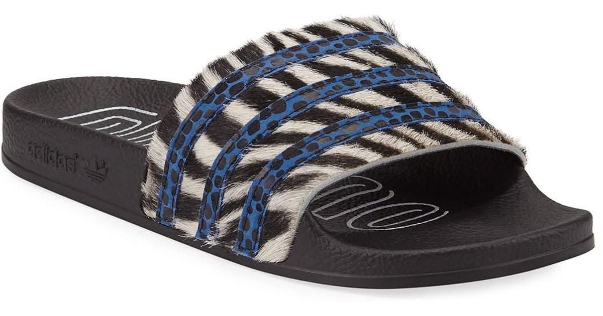 Sandals Striped Women's Black Slide Adidas Adilette TKcl1JF