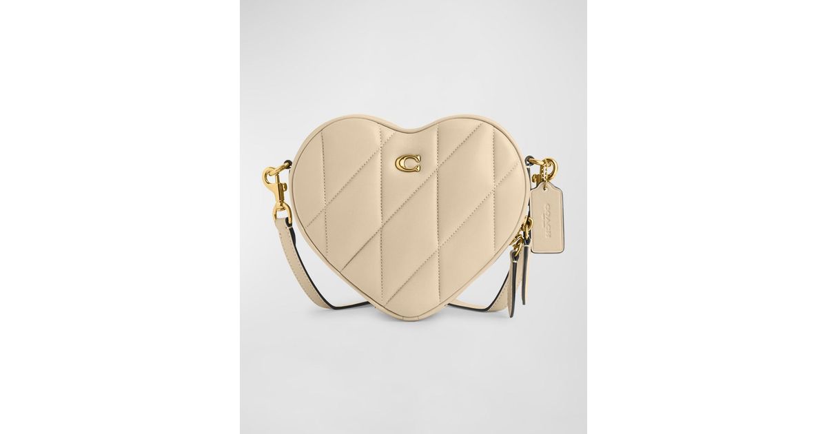 COACH Heart Quilted Leather Crossbody Bag in Natural Lyst
