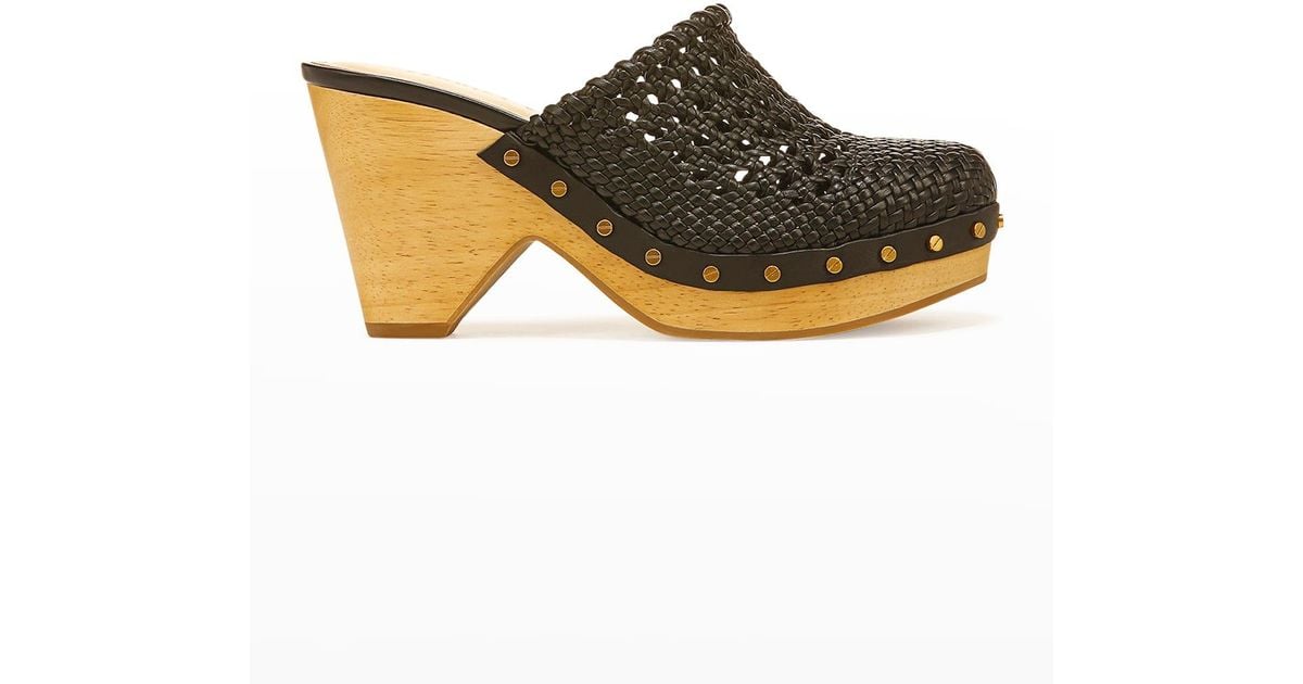 Veronica Beard Hardie Woven Mule Clogs in Brown Lyst