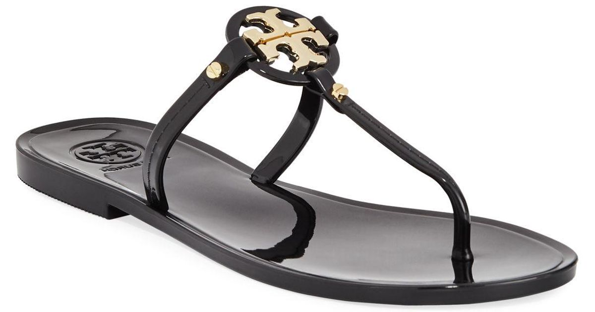 Tory Burch Mini Miller Flat Jelly Thong Sandals in Black - Save 8% - Lyst