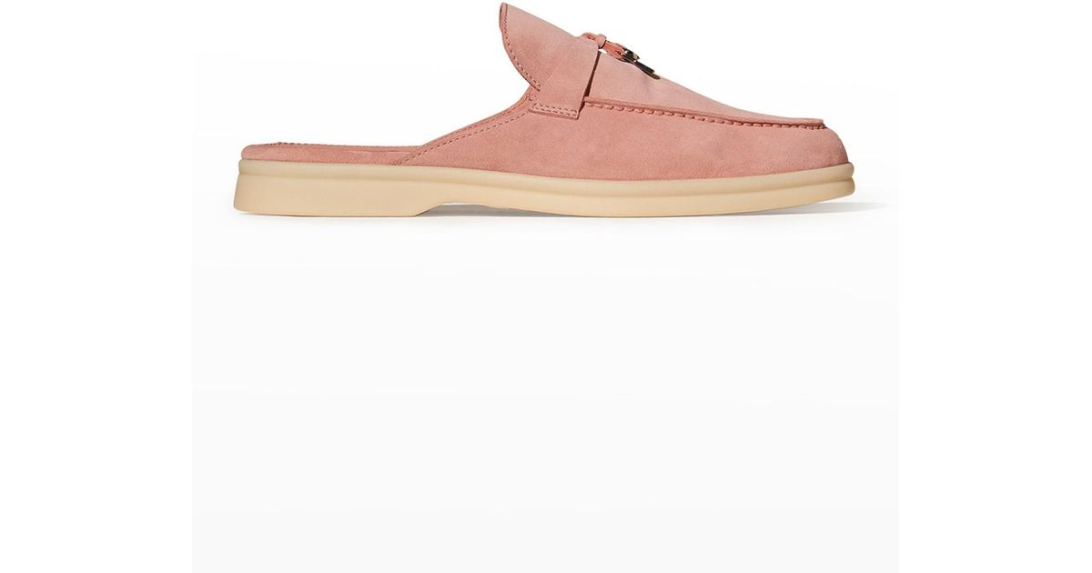 loro piana babouche charms walk suede mules
