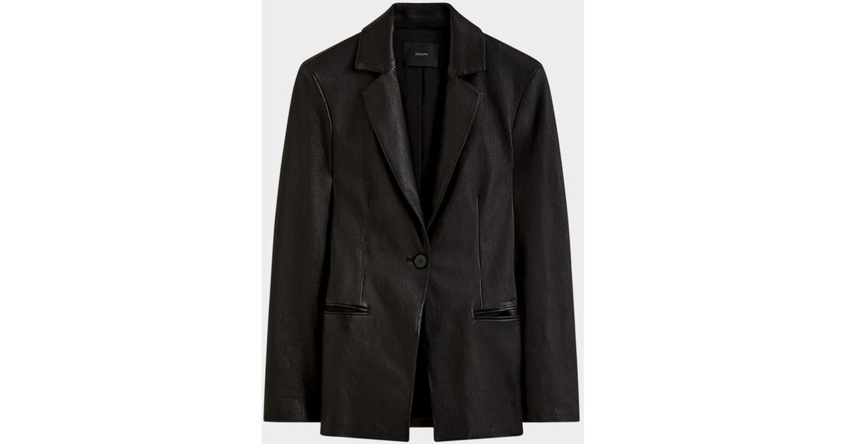 Fda Jacket JOSEPH Pascal Single-Button Leather Jacket in Black | Lyst