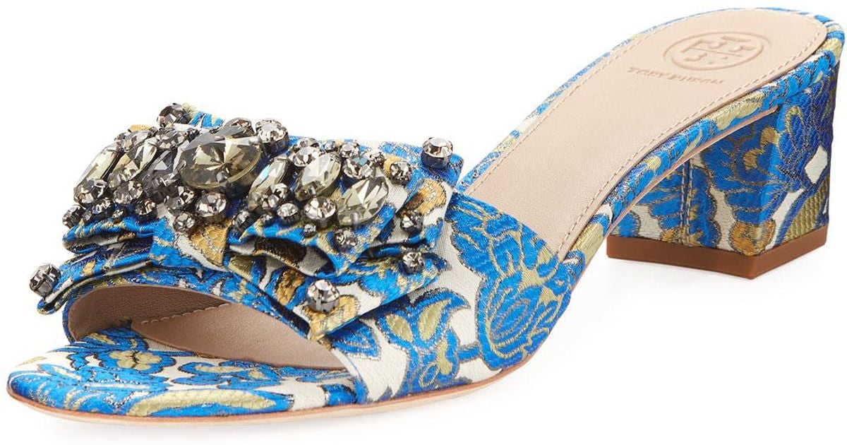 colorful tory burch slides
