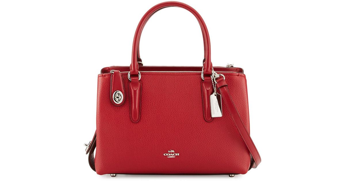 COACH Brooklyn 28 Leather Carryall Bag in Tan (Red) Lyst
