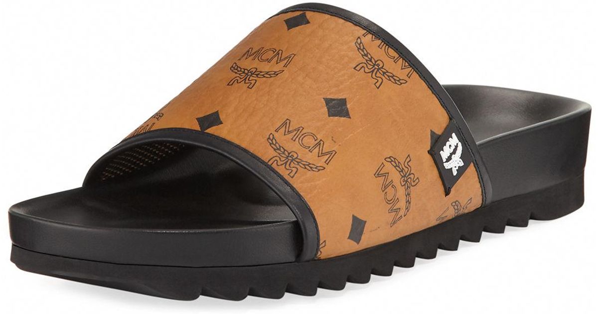 mcm tan slides