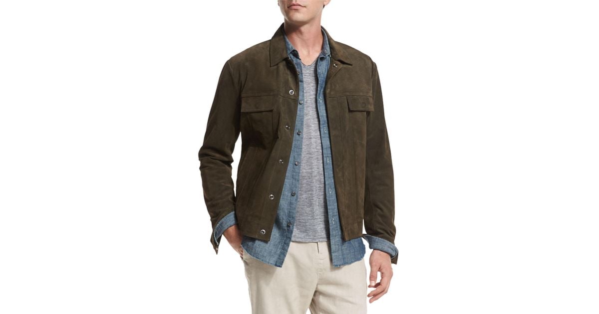 vince suede trucker jacket