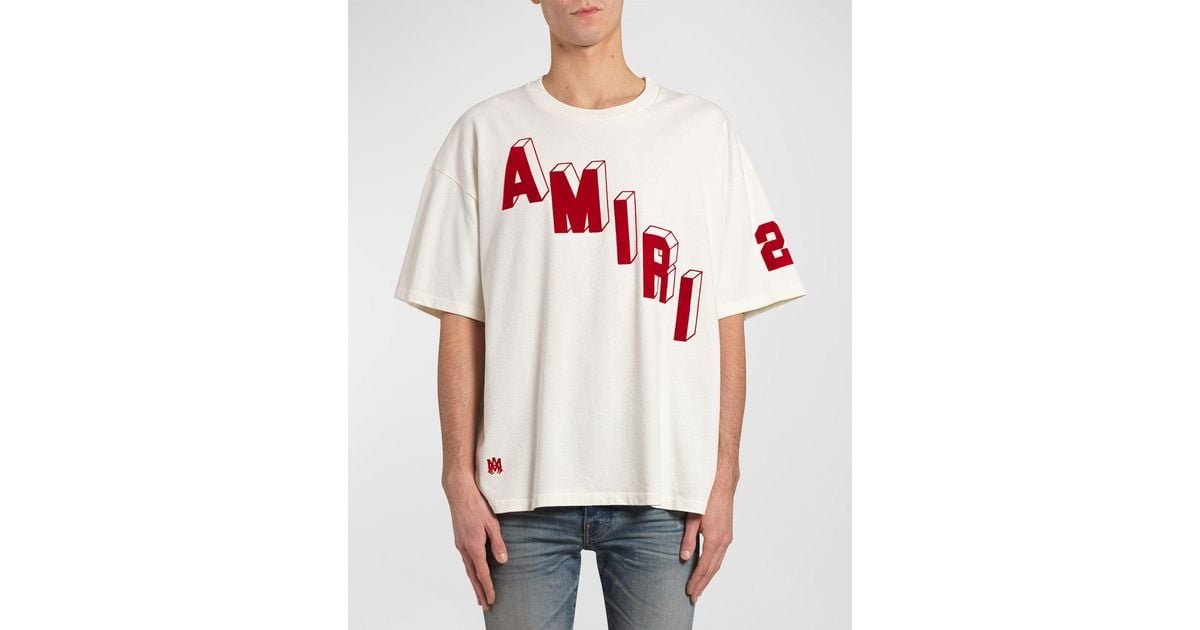 Amiri Logo Flocked Hockey Skater T-Shirt in Red for Men | Lyst