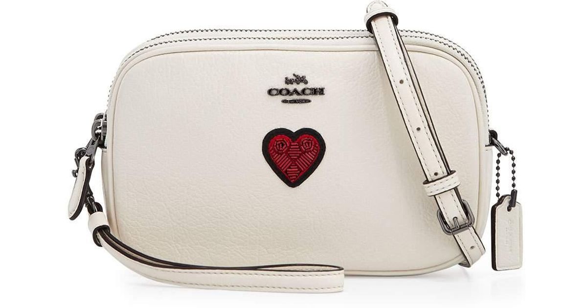 coach white heart bag