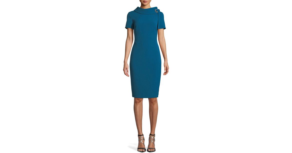 tie neck sheath dress