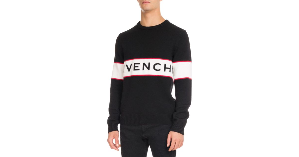 givenchy logo stripe sweater