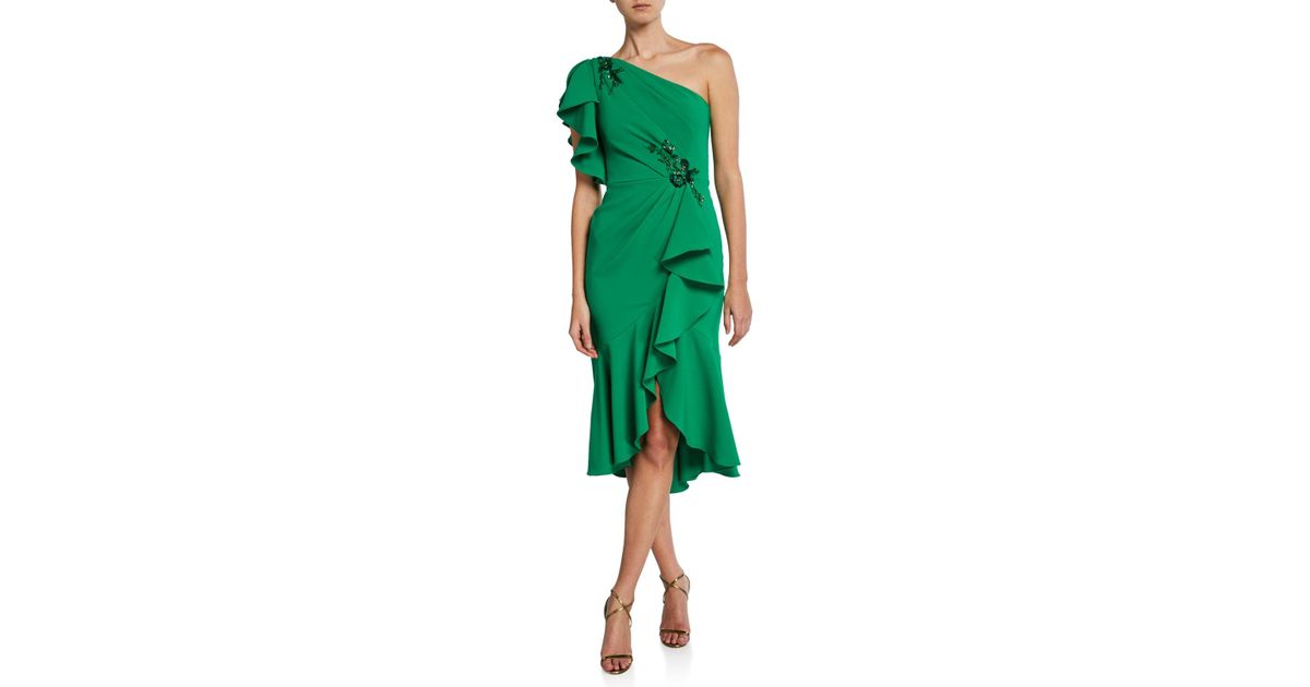 marchesa notte one shoulder dress