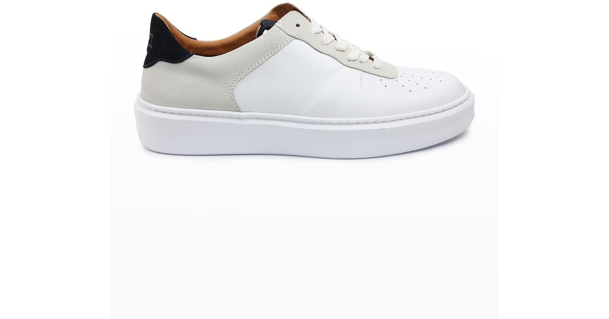 Bruno Magli Falcone Italian Leather Low top Sneakers in White for