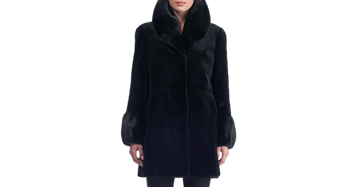 reversible sheared mink stroller