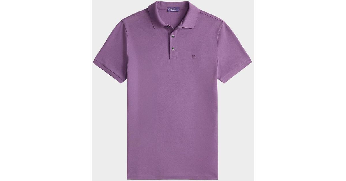 Marcus Ralph Design Ralph Lauren Double-Mercerized Pique Monogram Polo Shirt in Purple for ...