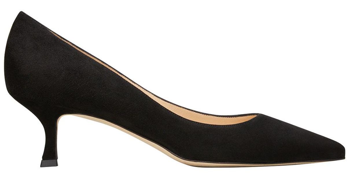 Manolo Blahnik Srila Suede Lowheel Pump in Black Lyst